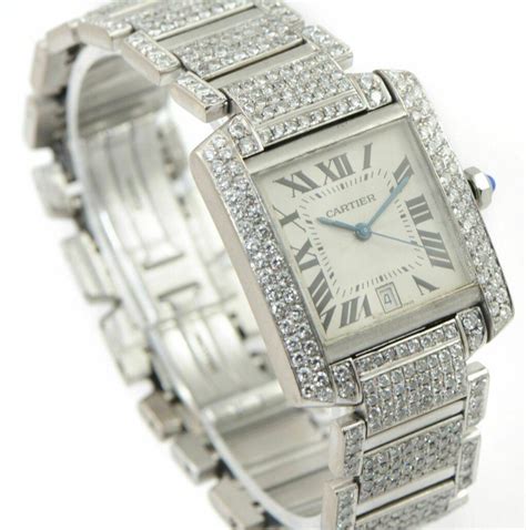 cartier tank diamond|cartier tank francaise diamond watch.